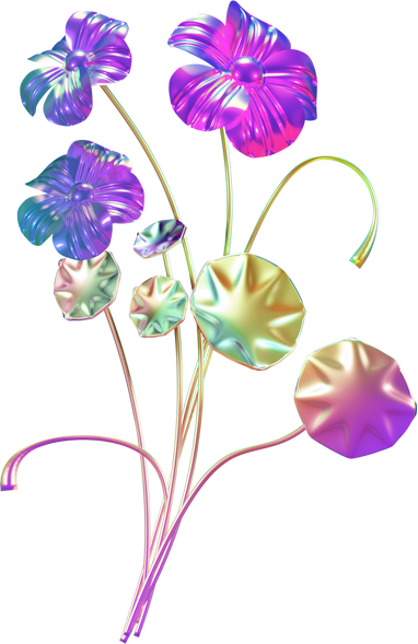 Holographic Chrome Flowers